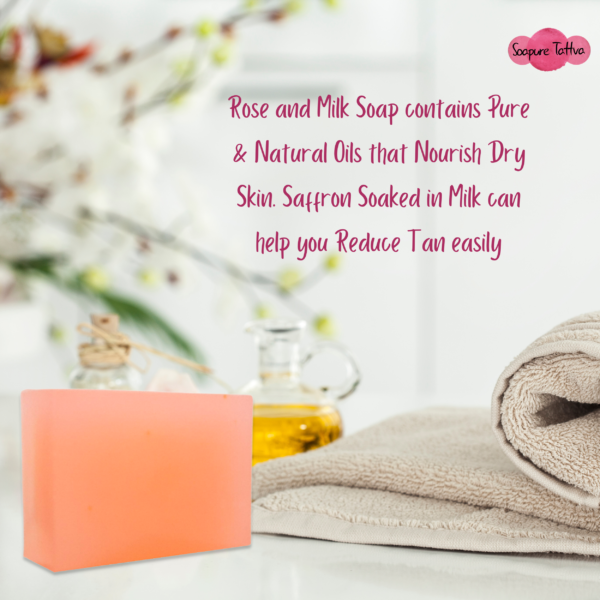 Soapure Tattva Rose & Milk Handmade Beauty Soap with Natural Saffron - Image 10