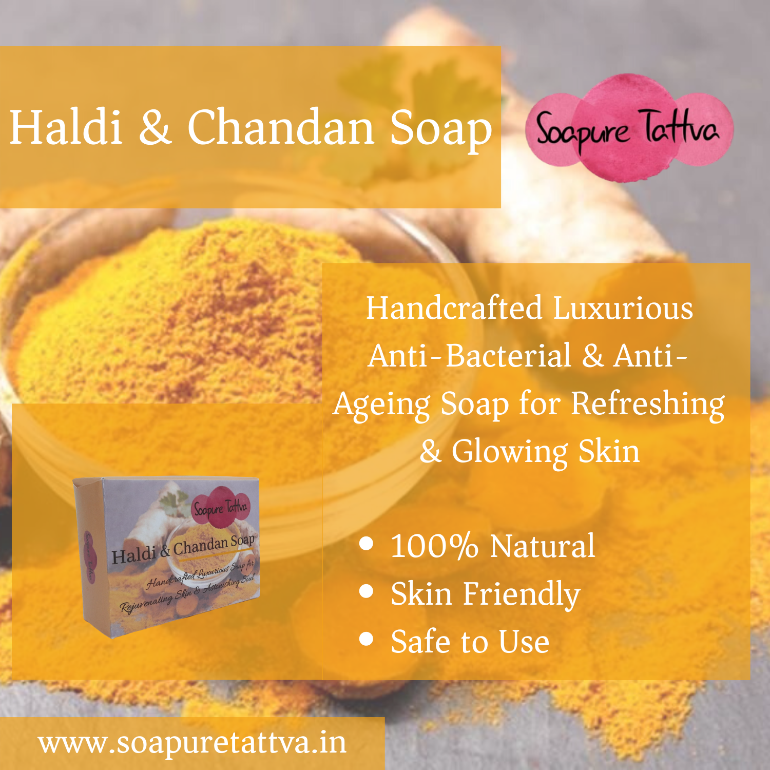 Haldi Chandan Handmade Herbal Soap With Natural Saffron