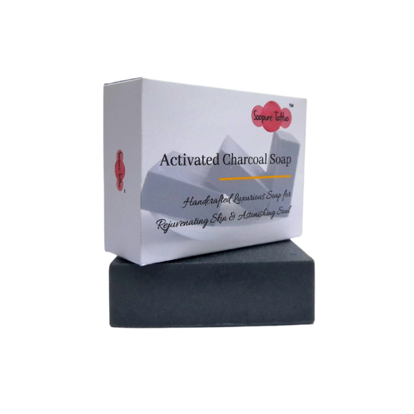 Activated Charcoal Handmade Beauty Soap with Natural Aloe Vera & Aroma of Almond Oil