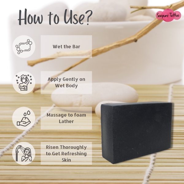 Activated Charcoal Handmade Beauty Soap with Natural Aloe Vera & Aroma of Almond Oil - Image 8