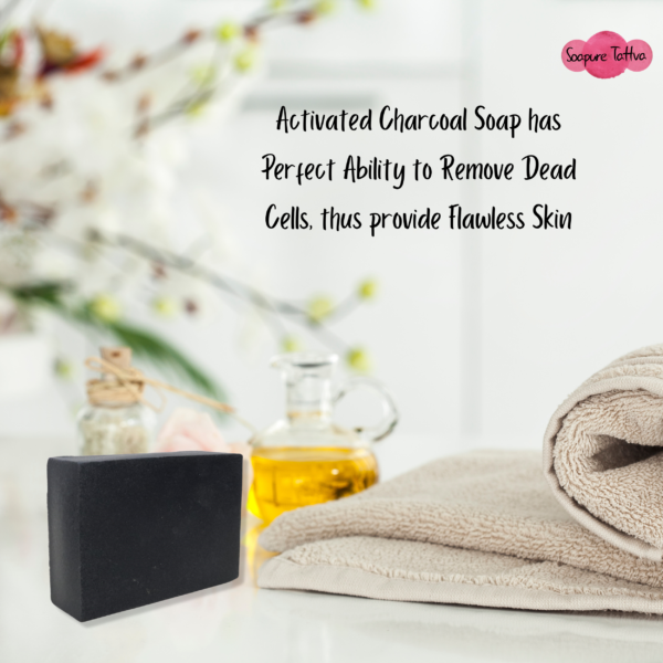Activated Charcoal Handmade Beauty Soap with Natural Aloe Vera & Aroma of Almond Oil - Image 9